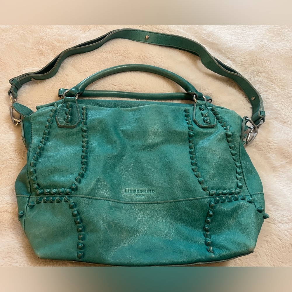 Liebeskind Berlin Leather purse 👛 turquoise spike hobo - Picture 6 of 11